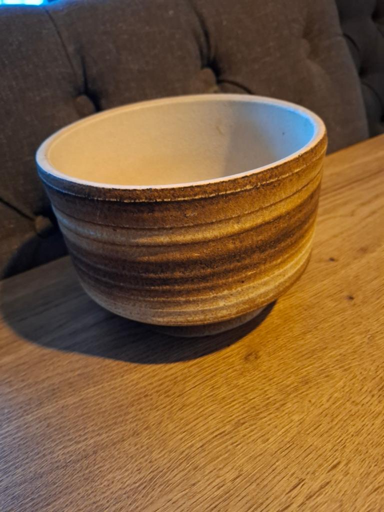 2 vintage bloempotten 15cm doorsnee, Ophalen of Verzenden, Overige kleuren, Aardewerk of Porselein, Minder dan 50 cm