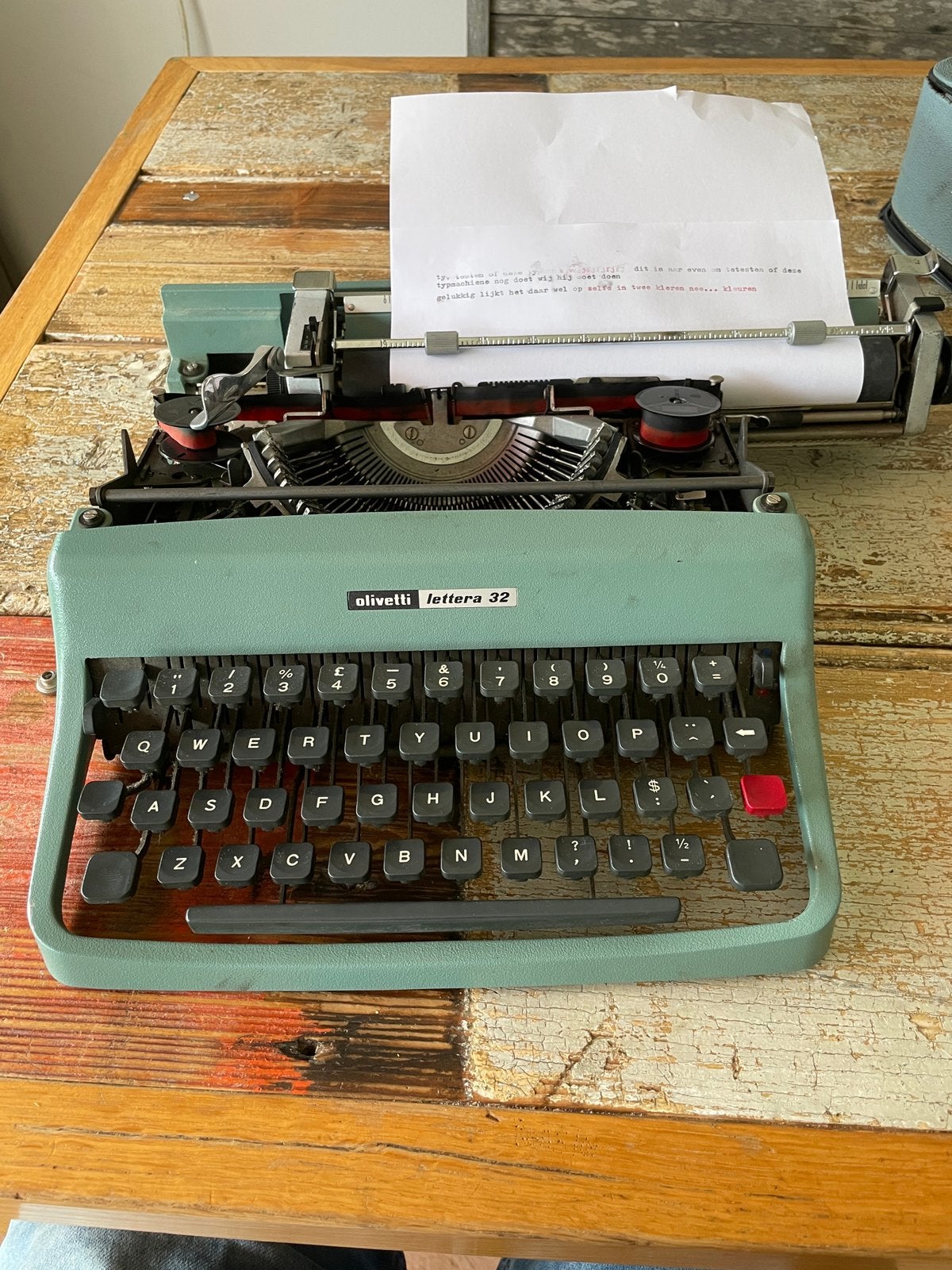 Olivetti typ machine, Ophalen, Gebruikt