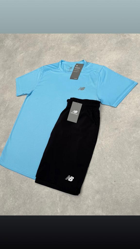 New Balance Zomersetje Baby Blauw & Zwart (S-L), Ophalen of Verzenden, Zo goed als nieuw, Overige maten, Blauw