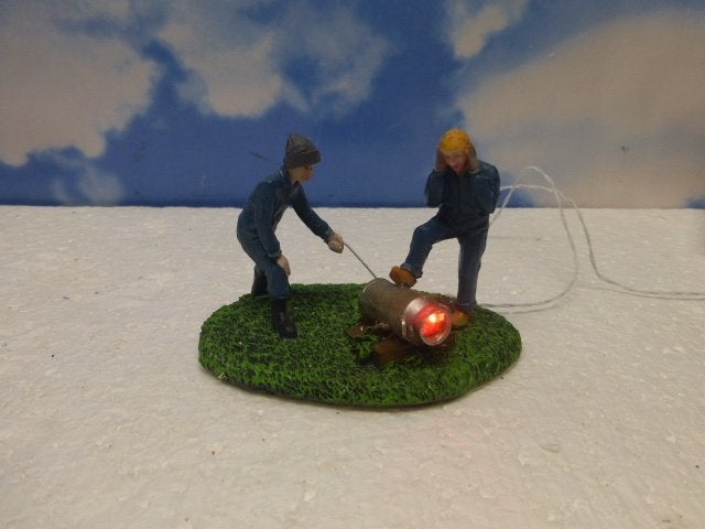 kerstdorp carbid schieten accessoire poppetjes figurines, Ophalen of Verzenden, Zo goed als nieuw
