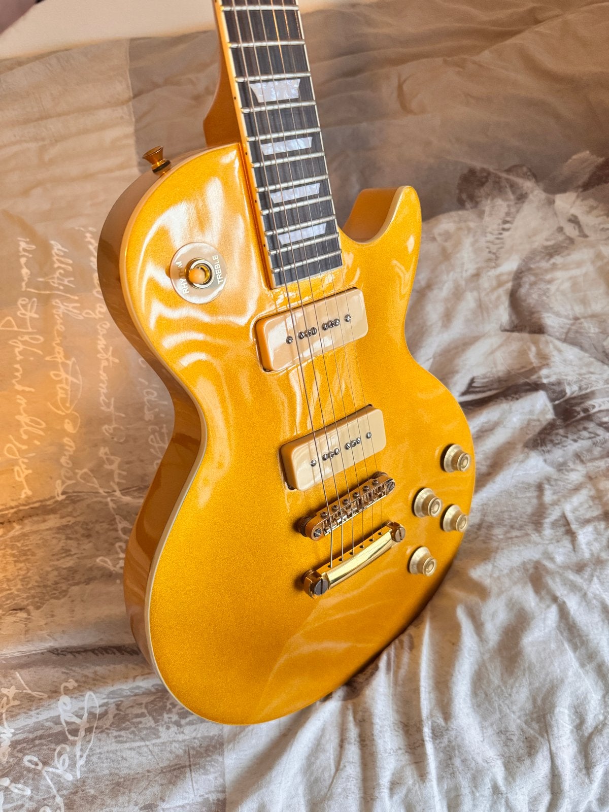 Fazley Vintage Series Goldtop elektrische gitaar, Muziek en Instrumenten, Snaarinstrumenten | Gitaren | Elektrisch, Ophalen, Zo goed als nieuw