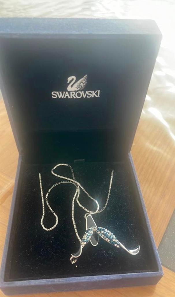 Swarovski ketting, Ophalen of Verzenden, Zo goed als nieuw, Zilver