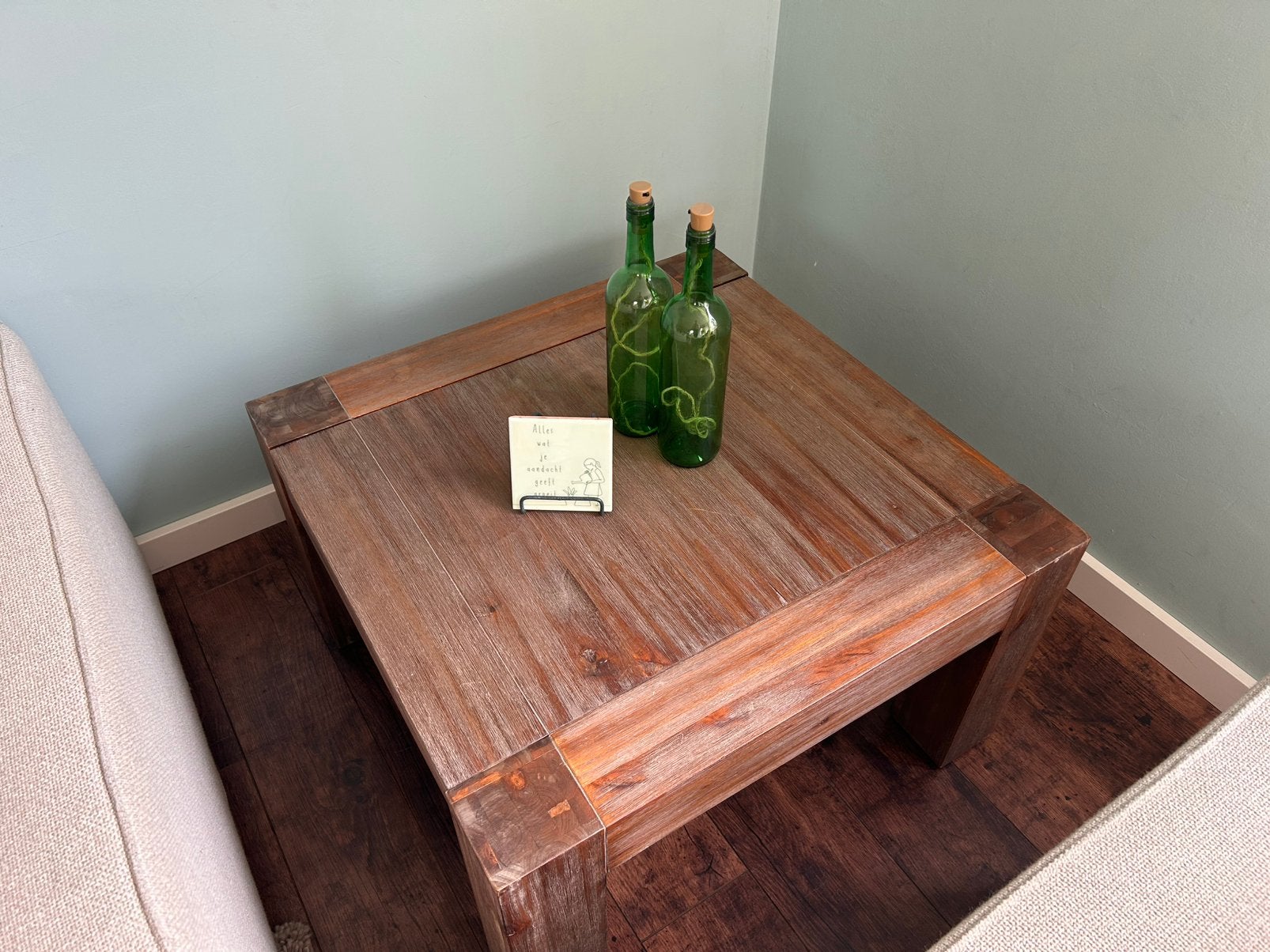 Salon/bijzet/hoek tafel, Ophalen, Gebruikt, 100 tot 150 cm, Vierkant