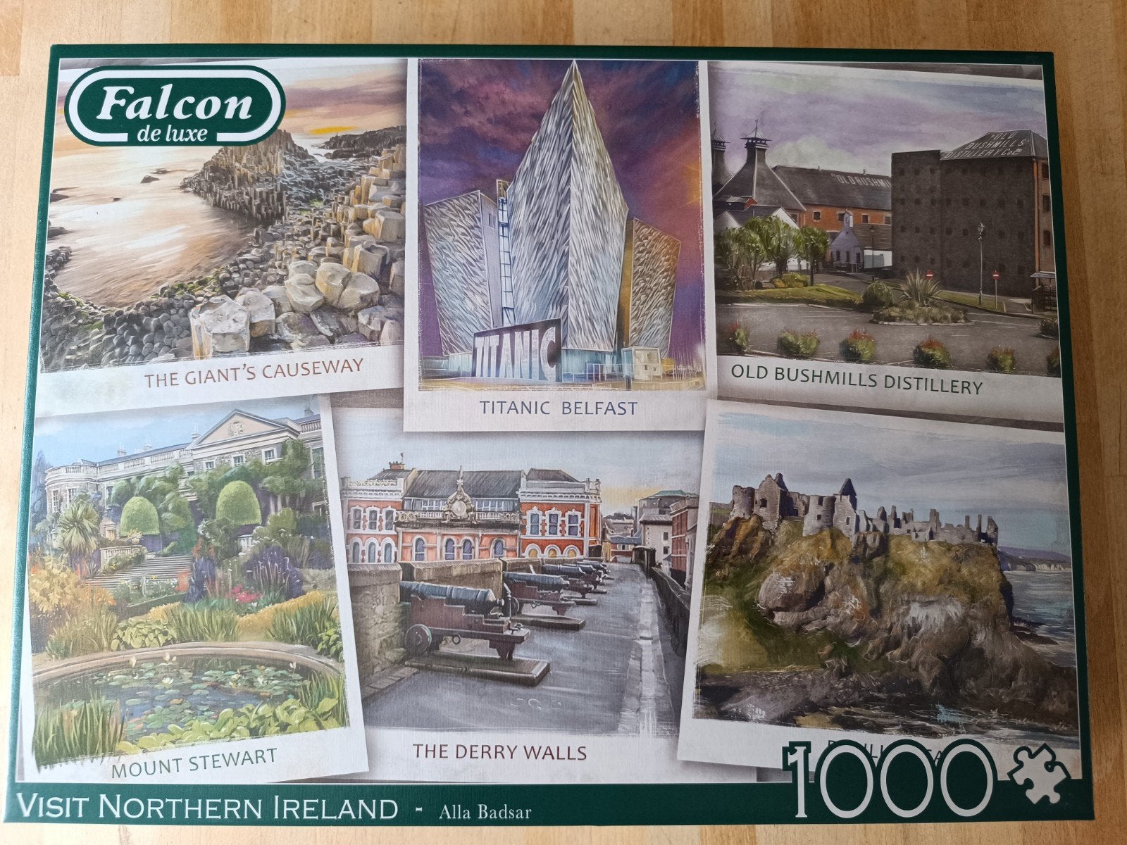1000 stukjes Falcon legpuzzel Visit Northern Ireland, Ophalen of Verzenden, 500 t/m 1500 stukjes, Zo goed als nieuw, Legpuzzel