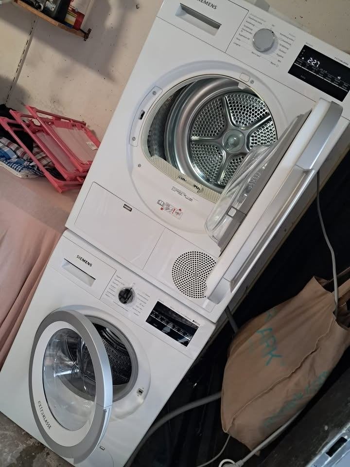 Set van Siemens IQ500 Extraklasse beide 8 kilo inhoud, Ophalen, 1200 tot 1600 toeren, 8 tot 10 kg, Zo goed als nieuw