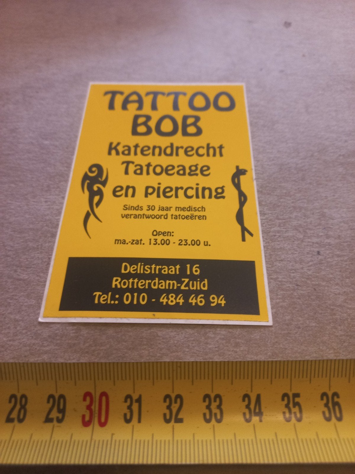 Tattoo Bob Katendrecht - Tatoeage en Piercing sticker, Ophalen of Verzenden, Nieuw, Overige typen