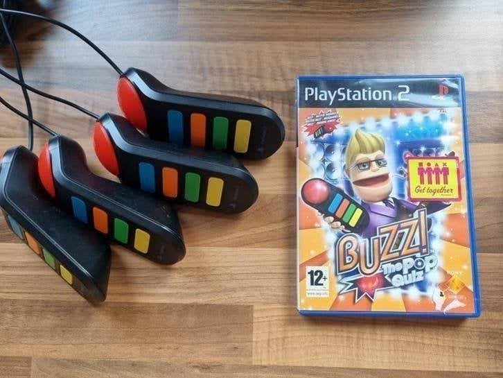 Buzz The pop quiz | Met 4 Buzzers, Puzzel en Educatief, Ophalen of Verzenden, Zo goed als nieuw, 3 spelers of meer