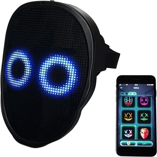2x LED Mask met App-bediening, Ophalen, Gebruikt, Feestartikel, Overige