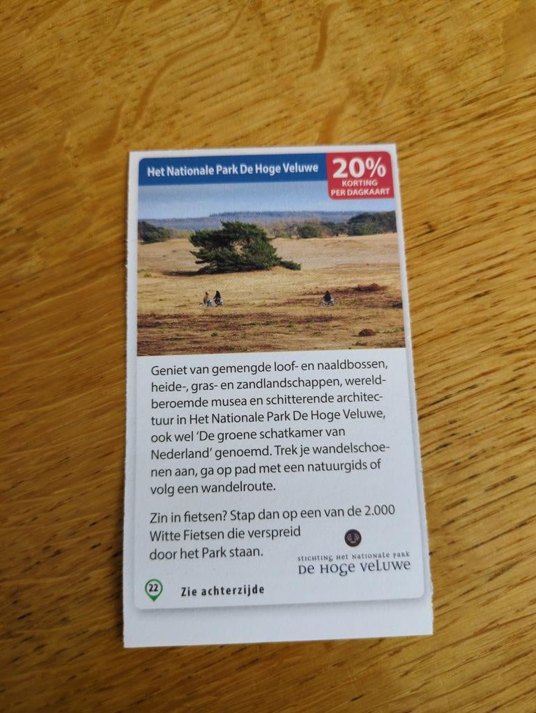 Kortingsbon voor de Park De  Hoge Veluwe, Drie personen of meer