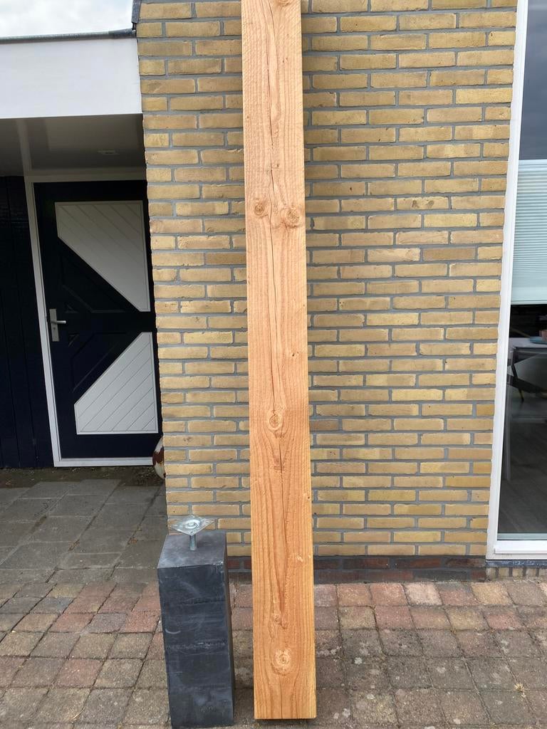 Douglas balk 20x20x250 cm en beton poer 20x20x60cm, Ophalen, Zo goed als nieuw, 250 cm of meer, Balken