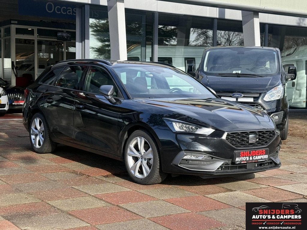 Seat Leon Sportstourer 1.5 TSI e-Hybrid FR Business, Zwart, 4 cilinders, Leon, Leder en Stof