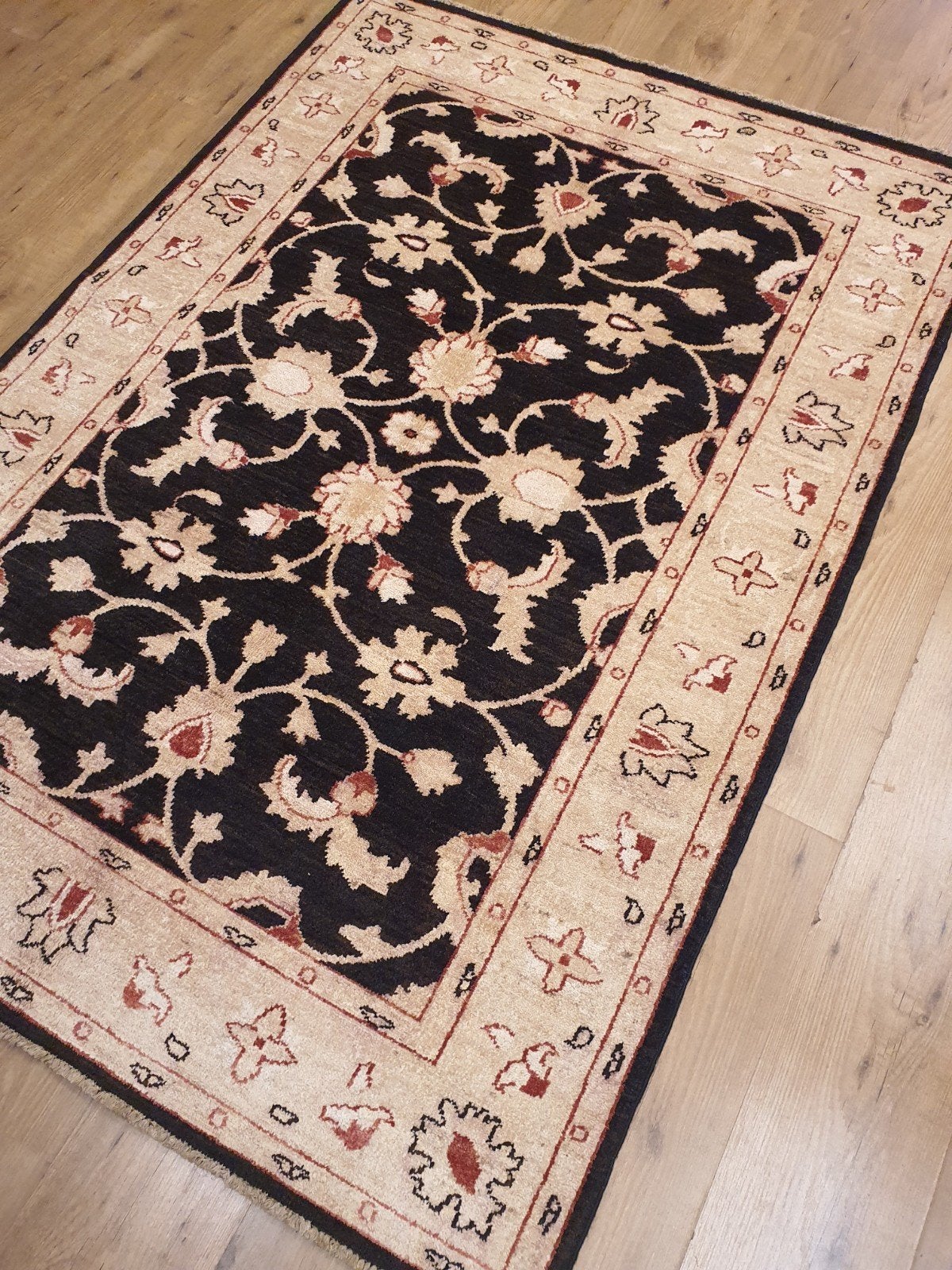 Handgeknoopt oosters tapijt ziegler 176x121, Info@SlatsAntiek.nl, 100 tot 150 cm, Crème, Perzisch