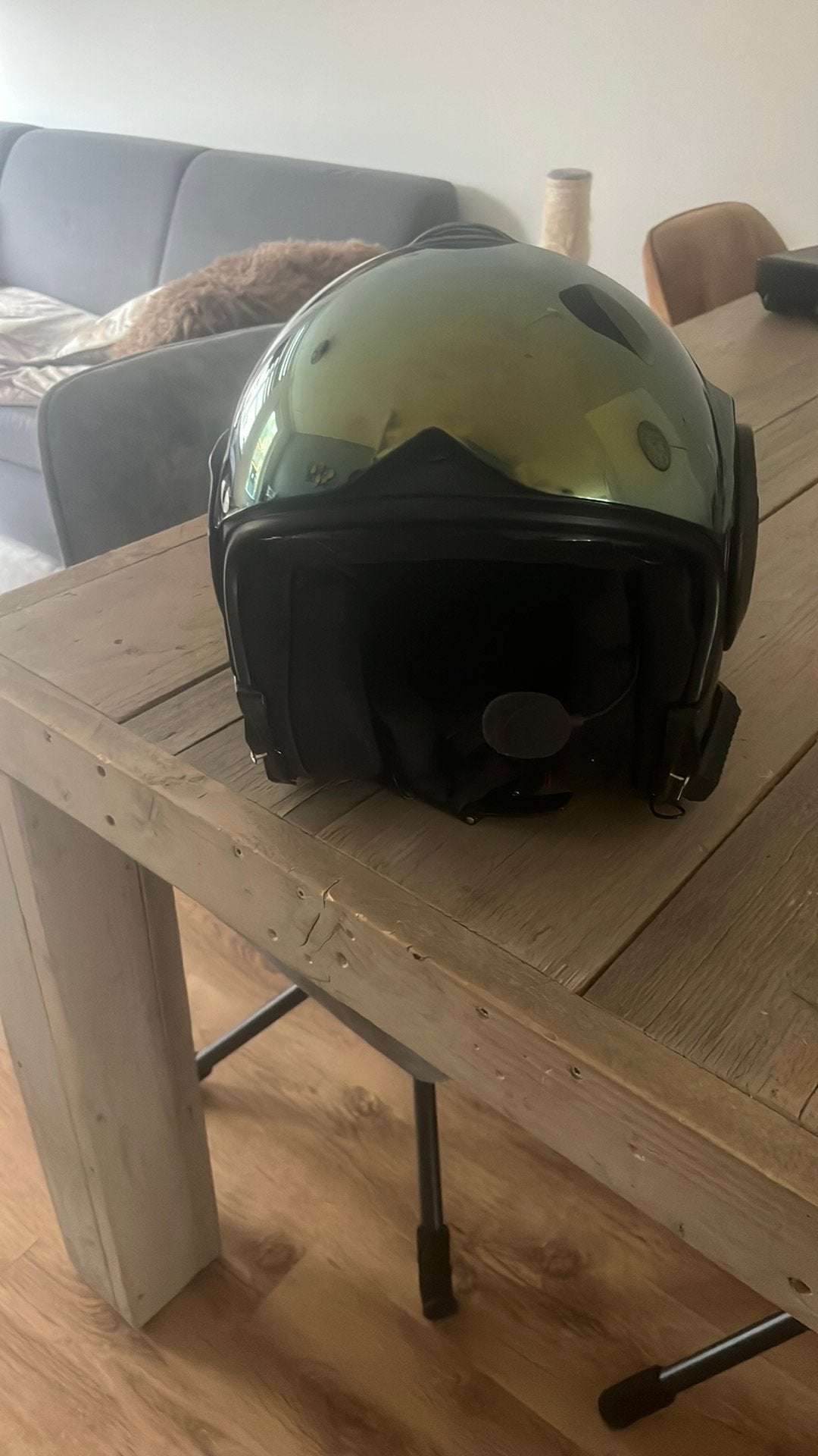 Scooter helm, Fietsen en Brommers, Brommerhelmen, Ophalen, Gebruikt, Medium