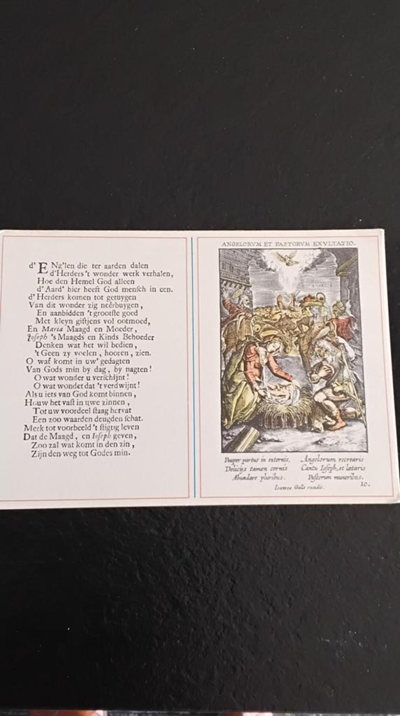 Oude Kerstkaart: De Aanbidding van de Herders, Verzamelen, Ophalen of Verzenden, 1940 tot 1960, Ongelopen, Feest(dag)