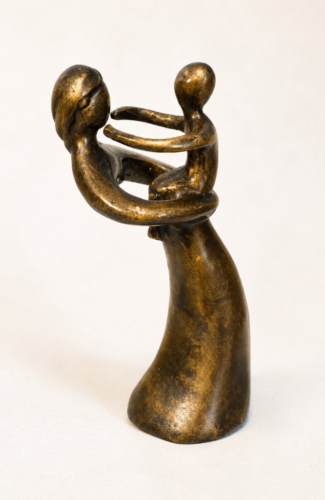 MOEDER MET BABY / bronzen beeld