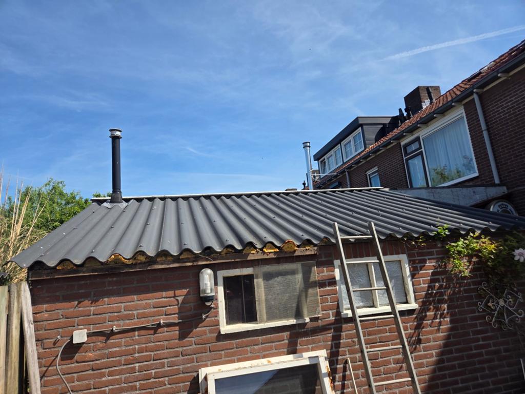 Golfplaten voor dakbedekking, gebruikt, Gebruikt, Zwart, Ophalen of Verzenden, 15 m² of meer