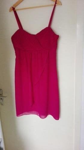 roze chiffon jurk XL, Kleding | Dames, Maat 46/48 (XL) of groter, Ophalen of Verzenden, Zo goed als nieuw, Roze