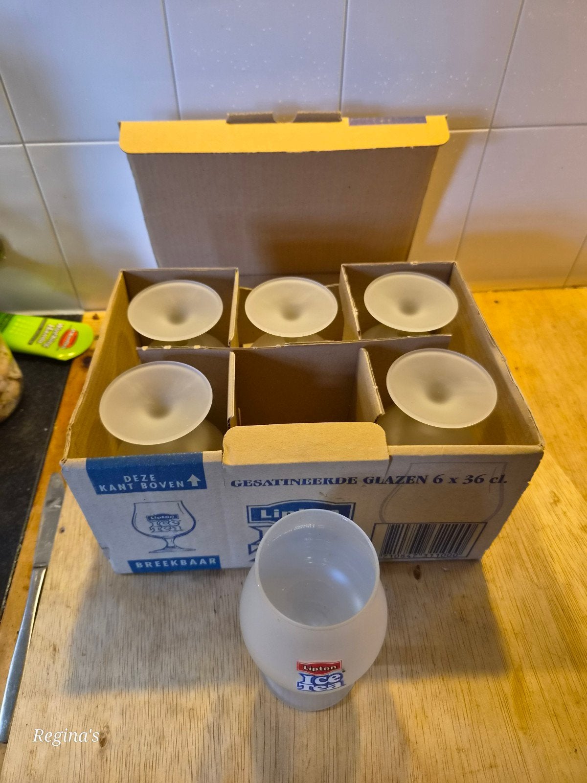 Lipton Ice Tea gesatineerde glazen set (6 stuks), Ophalen, Onbekend, Nieuw, Onbekend