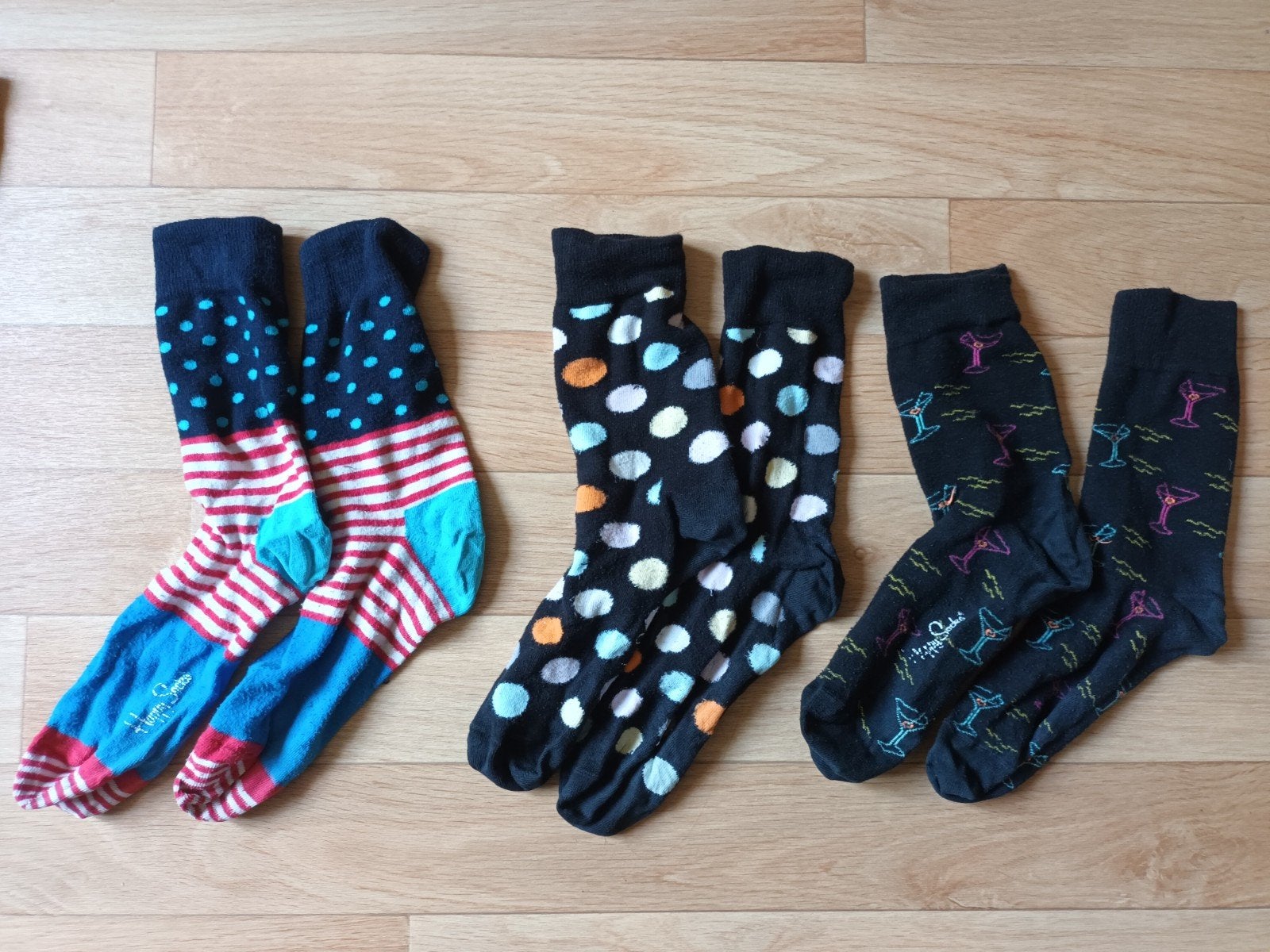 3 paar sokken Happy Socks ong maat 43 - 46 met patroon 43-46, Kleding | Heren, Sokken en Kousen, Overige kleuren, Verzenden, Maat 43 t/m 46