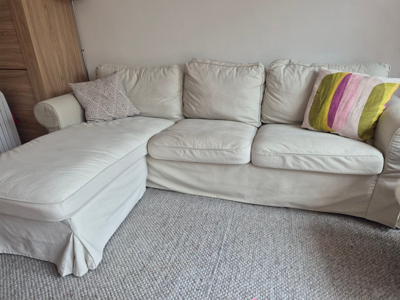 Comfortabele hoekbak te koop, Ophalen, Modern, Comfortabel, 250 tot 300 cm, 100 tot 125 cm
