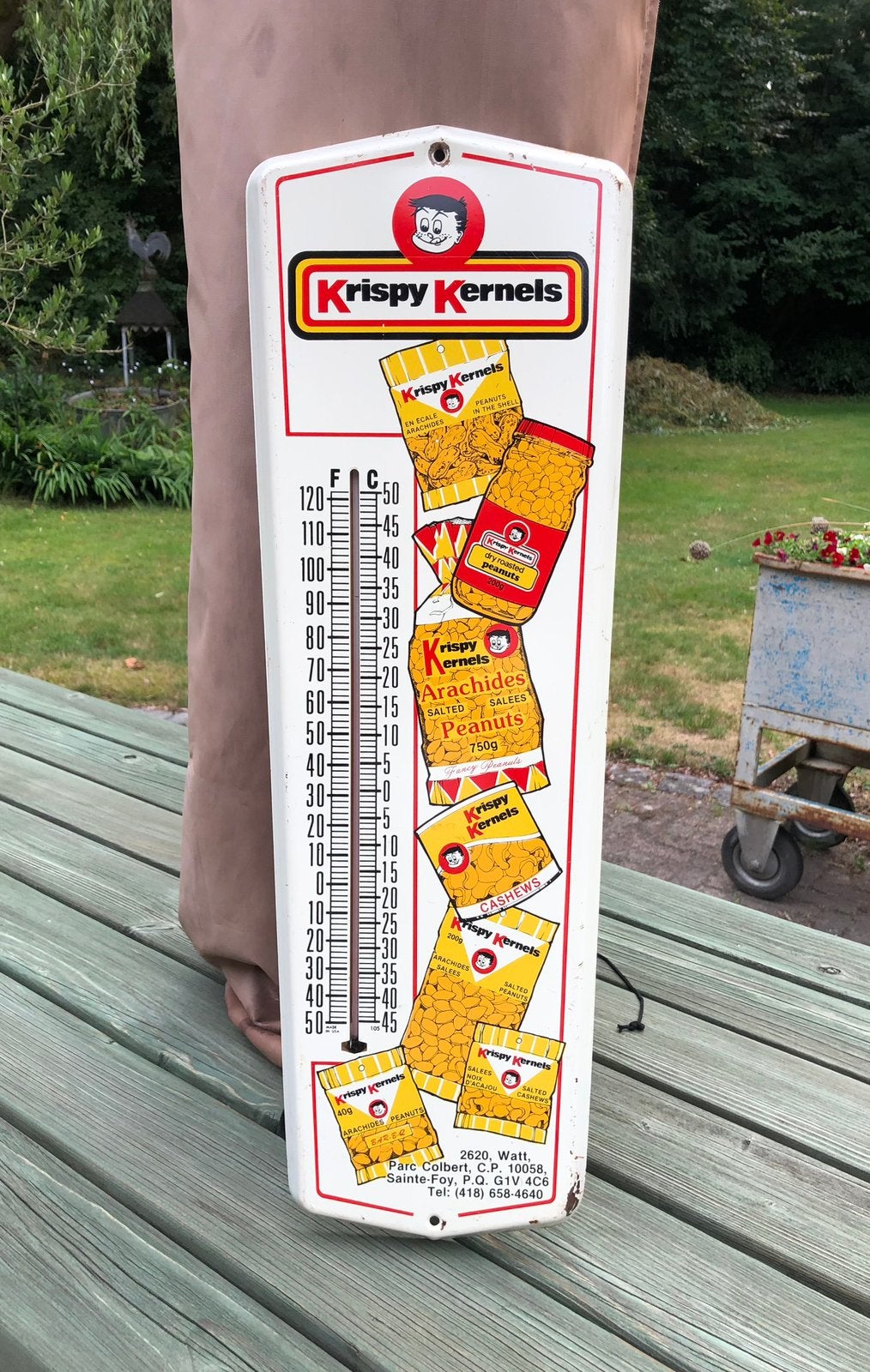 Groot reclamebord - Krispy Kernels - thermometer, Ophalen, Zo goed als nieuw, Reclamebord