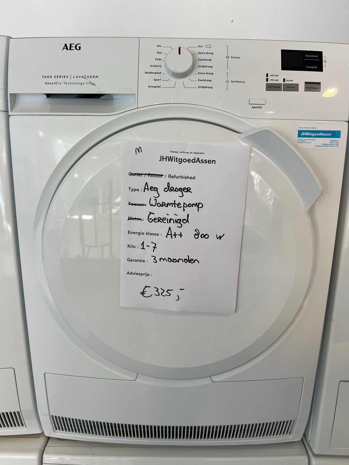 AEG 7000 Serie Warmtepompdroger 7kg A++, Witgoed en Apparatuur, Wasdrogers, 6 tot 8 kg, Ophalen of Verzenden, Voorlader, Energieklasse A of zuiniger