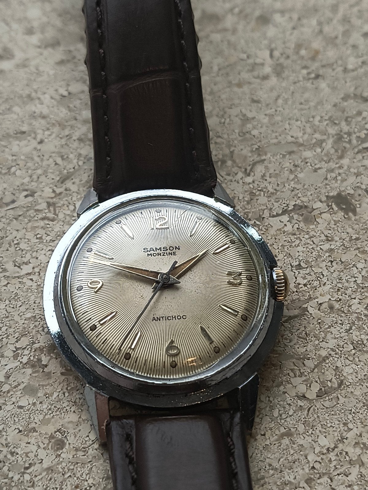 Samson Morzine Vintage Horloge Jaren '50  Sunburst, Overige merken, Staal, Met bandje, Polshorloge
