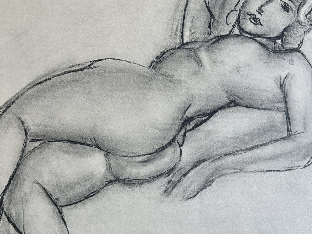 Antieke Matisse heliogravure - liggend naakt 1935, 28 cm, Verzenden, Gravure, 38 cm