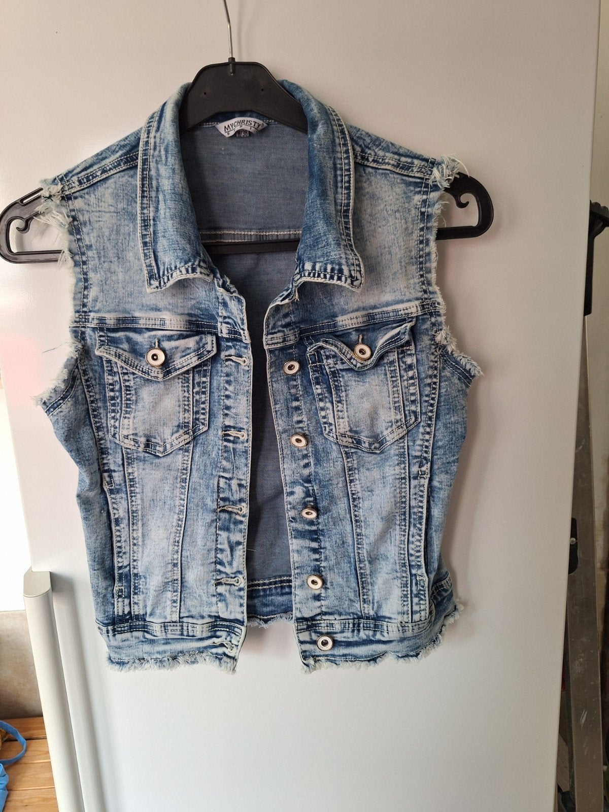 MyChristy Denim Gilet Maat M/38, Maat 38/40 (M), Blauw, Ophalen of Verzenden, Zo goed als nieuw