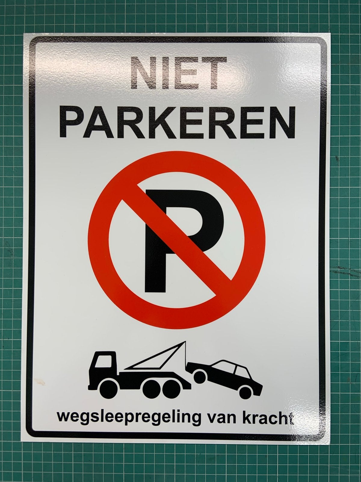 Niet Parkeren Bord - 30x40 cm PVC Paneel met Wegsleepregelin, Ophalen of Verzenden, Nieuw