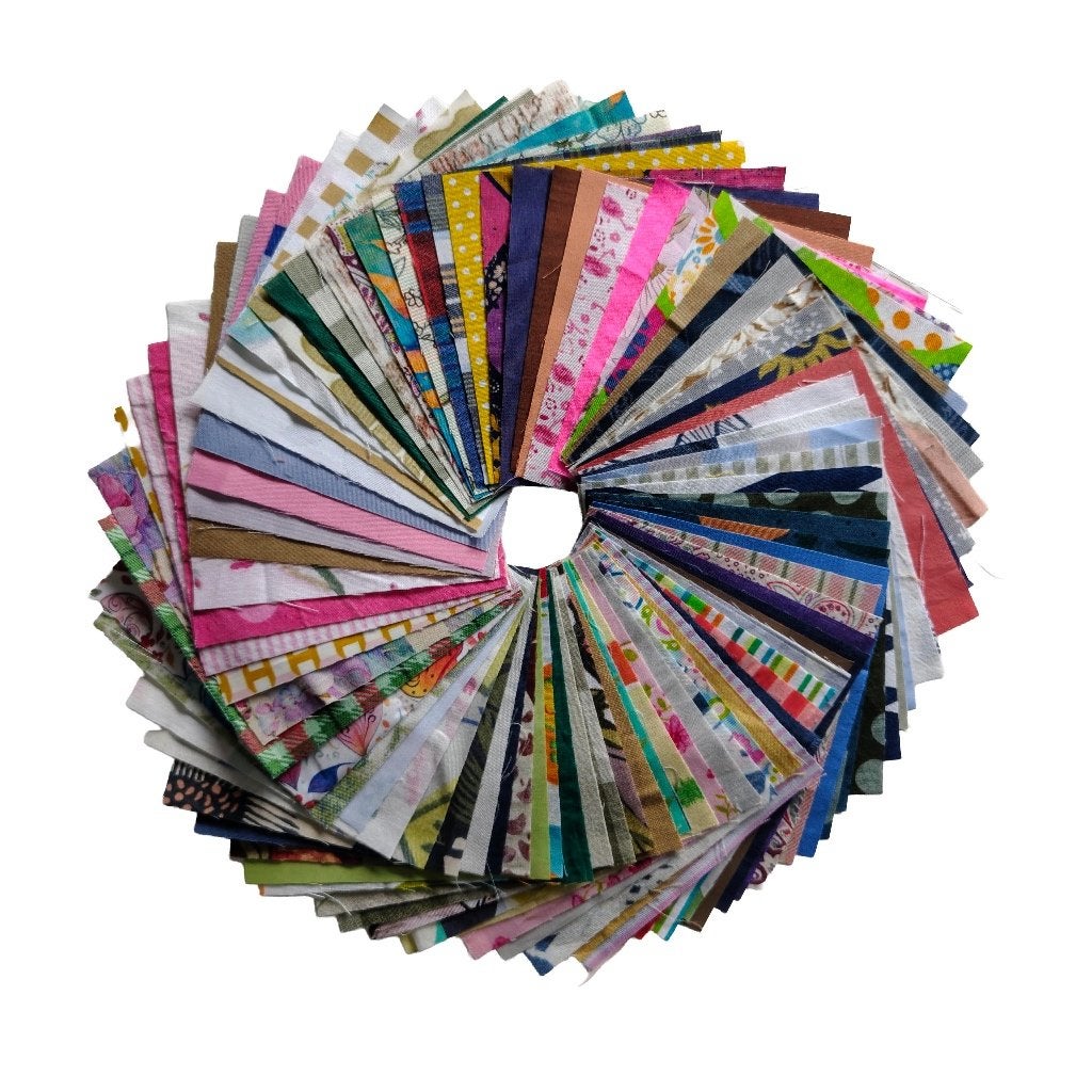 pakket met 100 verschillende lapjes stof, Overige kleuren, Nieuw, Ophalen of Verzenden, 30 tot 120 cm