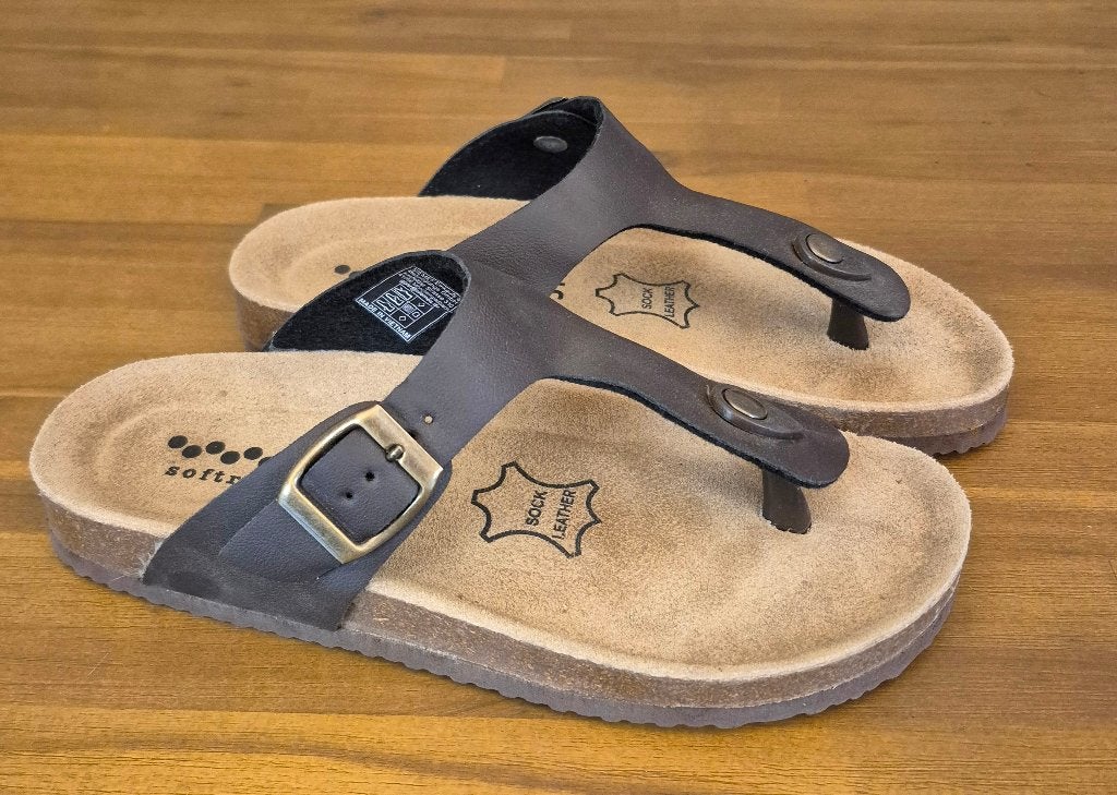 Sandalen / Slippers - Bruin - Sock Leather - Maat 37, Kleding | Dames, Bruin, Zo goed als nieuw, Sandalen of Muiltjes, Ophalen of Verzenden