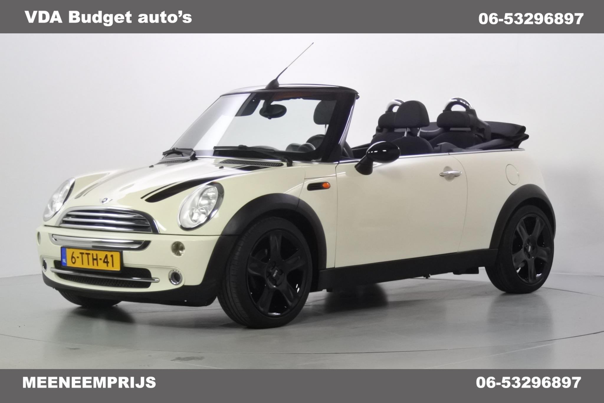 MINI Cabrio 1.6 Cooper 17" Bullit black, Voorwielaandrijving, Stof, Gebruikt, Zwart