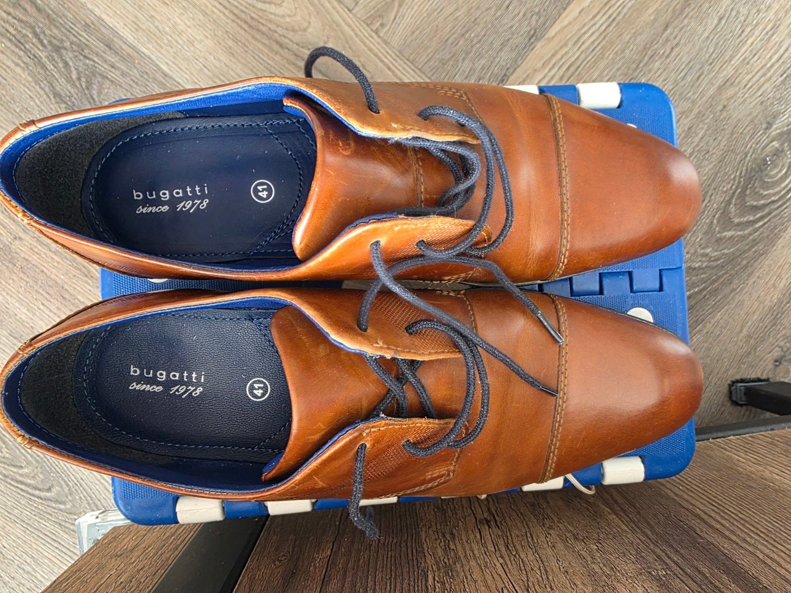 cognackleurige Bugatti herenschoenen maat 41, Ophalen, Bugatti, Bruin, Zo goed als nieuw