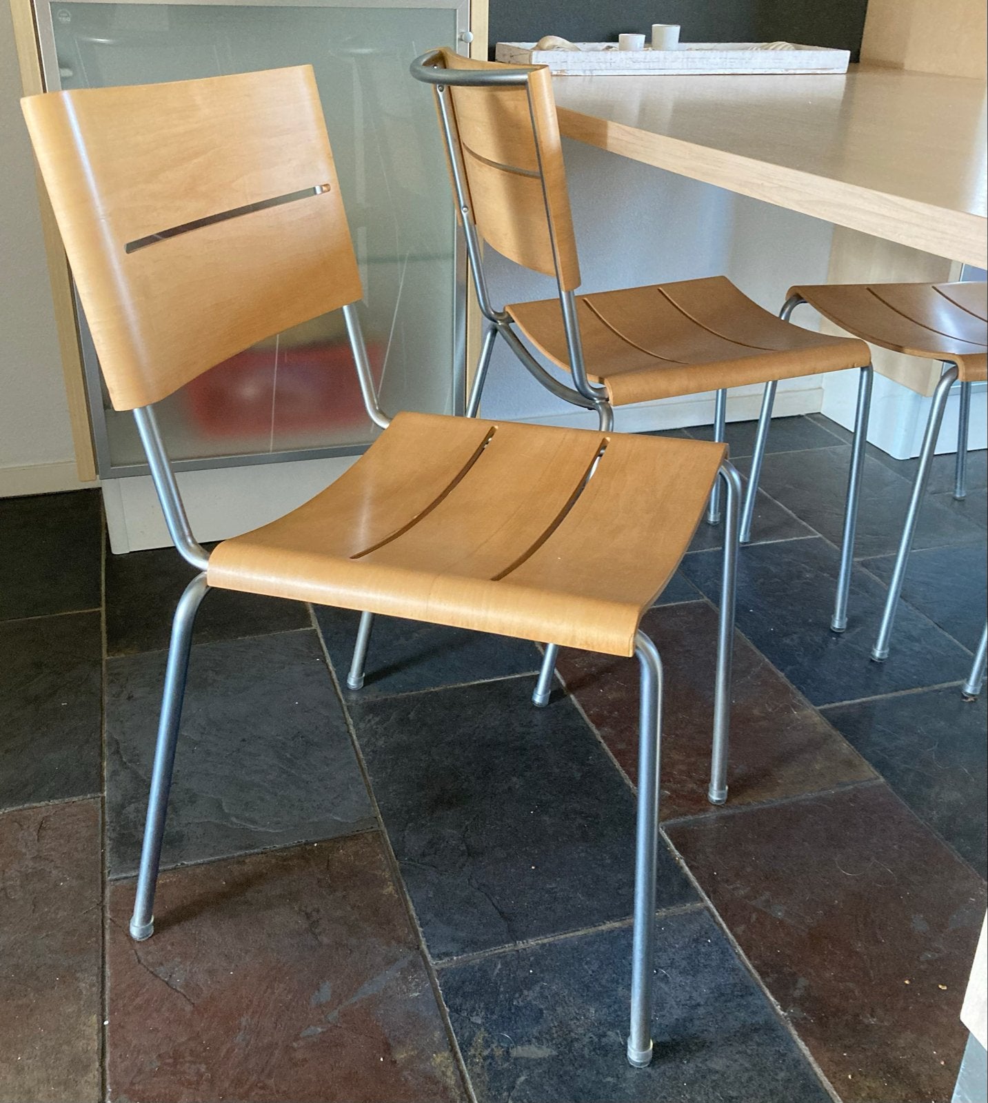 Dutch design Ruurd Jan Kokke 4 eetkamer stoelen, Huis en Inrichting, Gebruikt, Overige kleuren, Ophalen of Verzenden, Vier