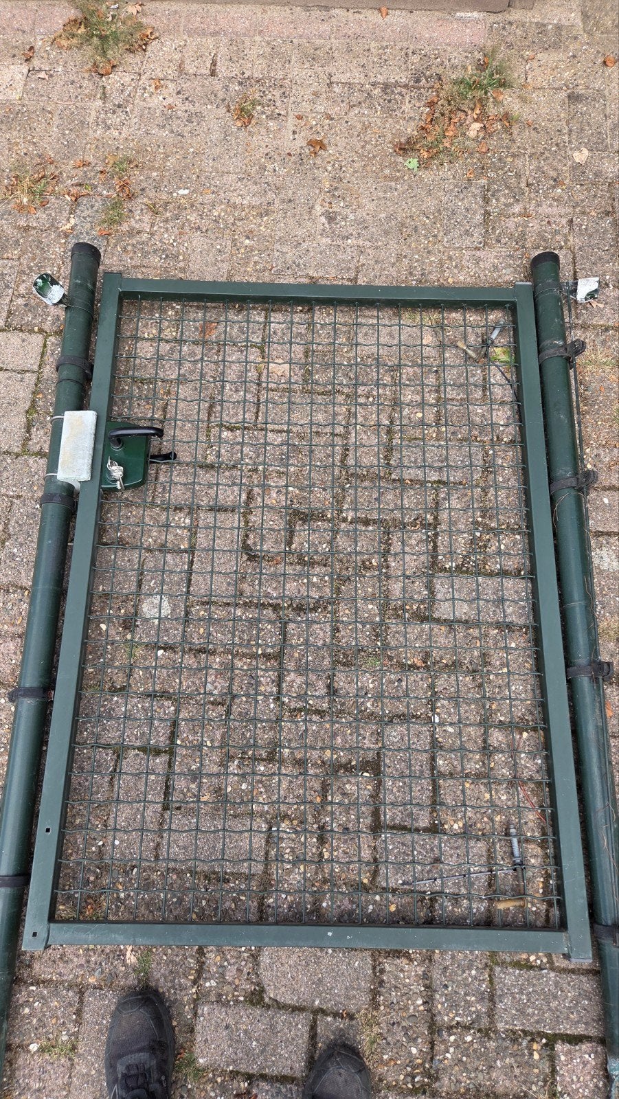Groen hekwerk poortje met palen - 100x140 cm, Tuin en Terras, Ophalen, Met poort, Gebruikt, Gaashekwerk
