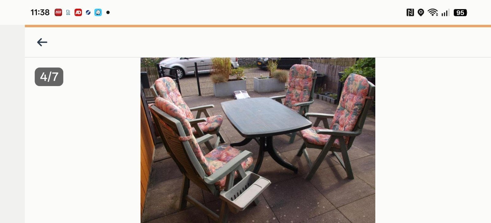 Tuintafel, Ophalen, Gebruikt