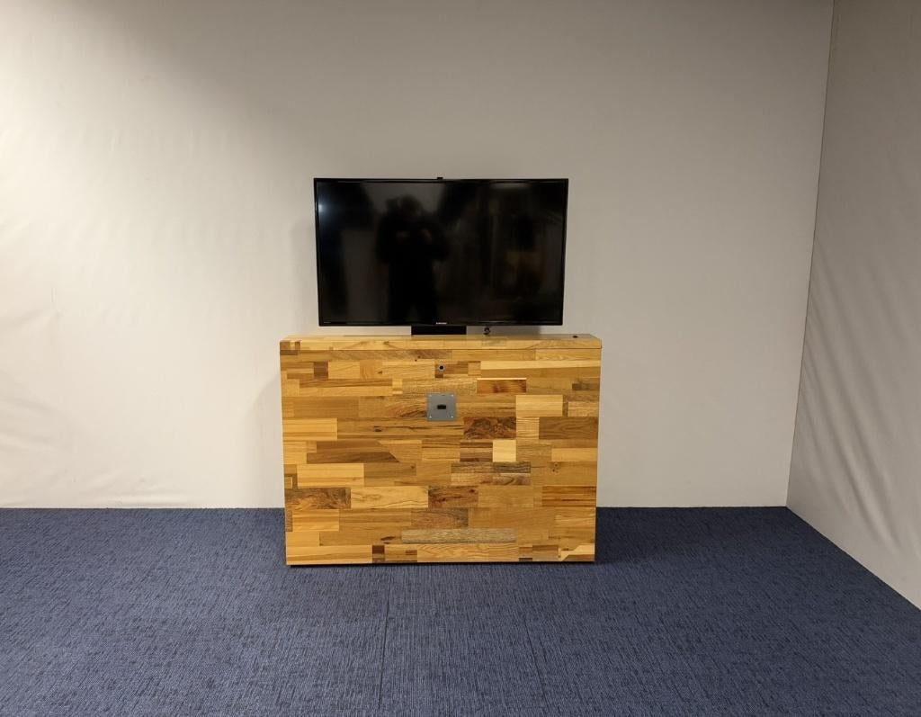 2 x Verrijdbare houten dressoir inclusief Samsung TV, Ophalen, Gebruikt, 25 tot 50 cm, 150 tot 200 cm