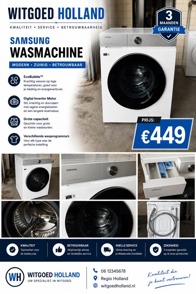 Samsung EcoBubble  SmartThings 11KG ACTIE !!!, 1200 tot 1600 toeren, 8 tot 10 kg, Ophalen of Verzenden, Zo goed als nieuw