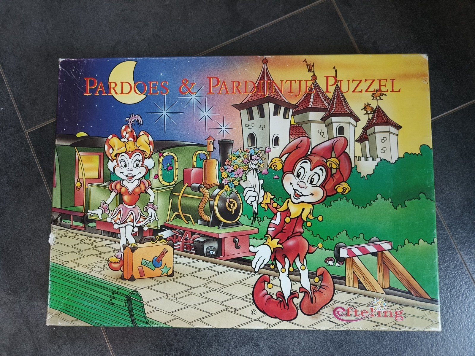 Efteling puzzel 1990 Pardoes & Pardijntje 100 stukjes, Ophalen of Verzenden, Zo goed als nieuw, Overige typen
