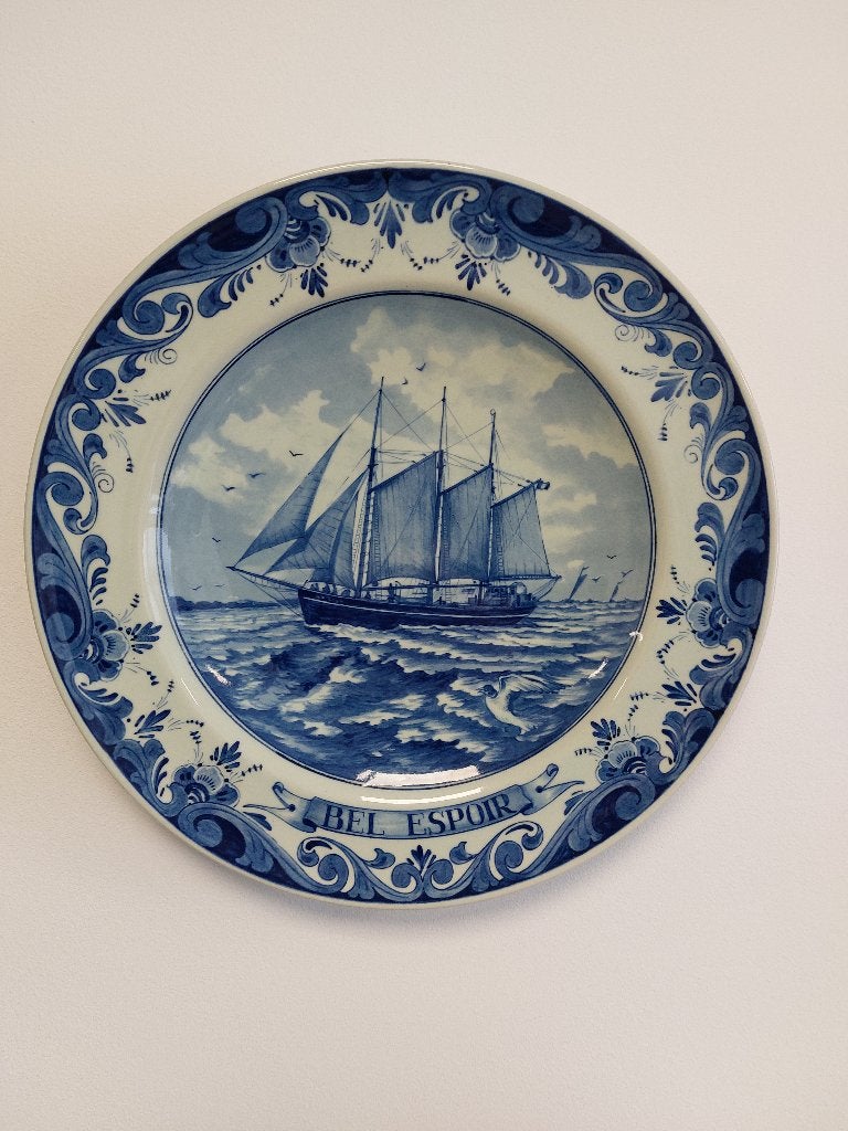 SAIL AMSTERDAM 1980, 9 Delfts Blauwe borden, complete serie, Ophalen, Zo goed als nieuw, Zeilboot, Overige typen