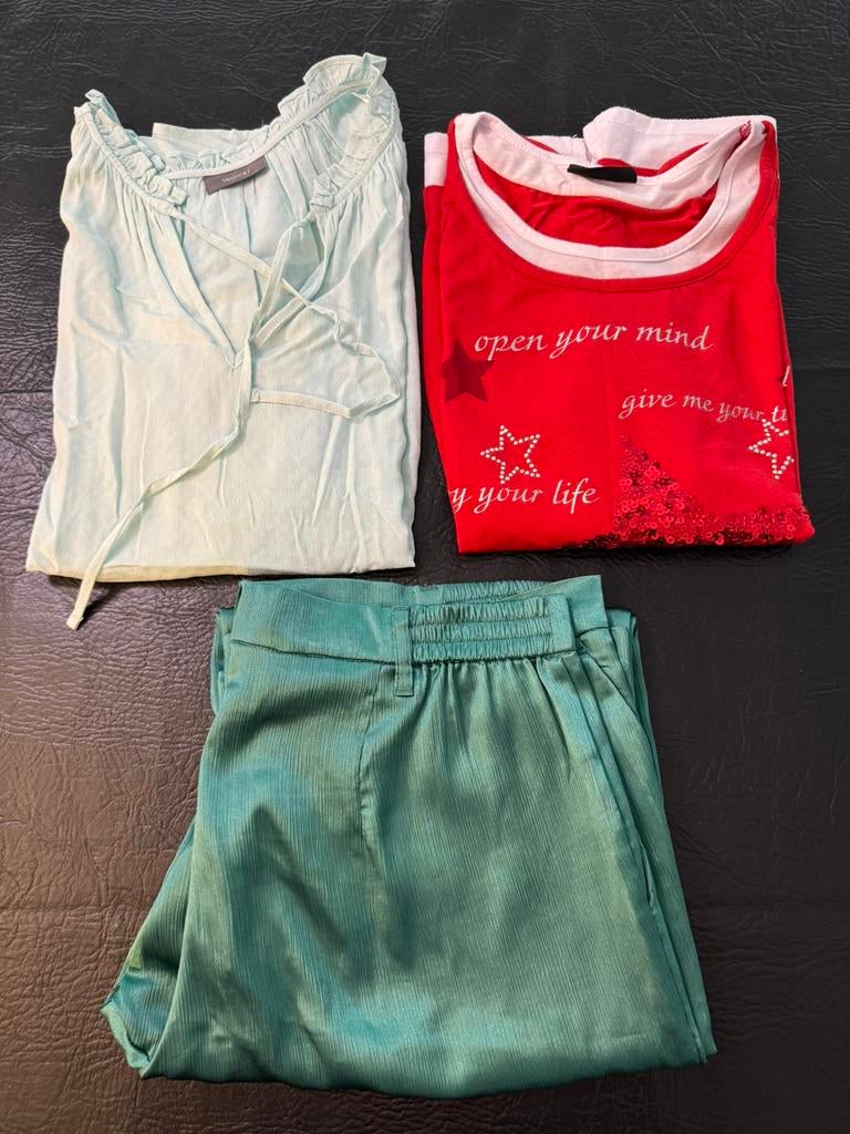 dames kledingset maat 40 42 pantalon + longsleeve + tuniek, Ophalen of Verzenden, Zo goed als nieuw, Maat 38/40 (M)