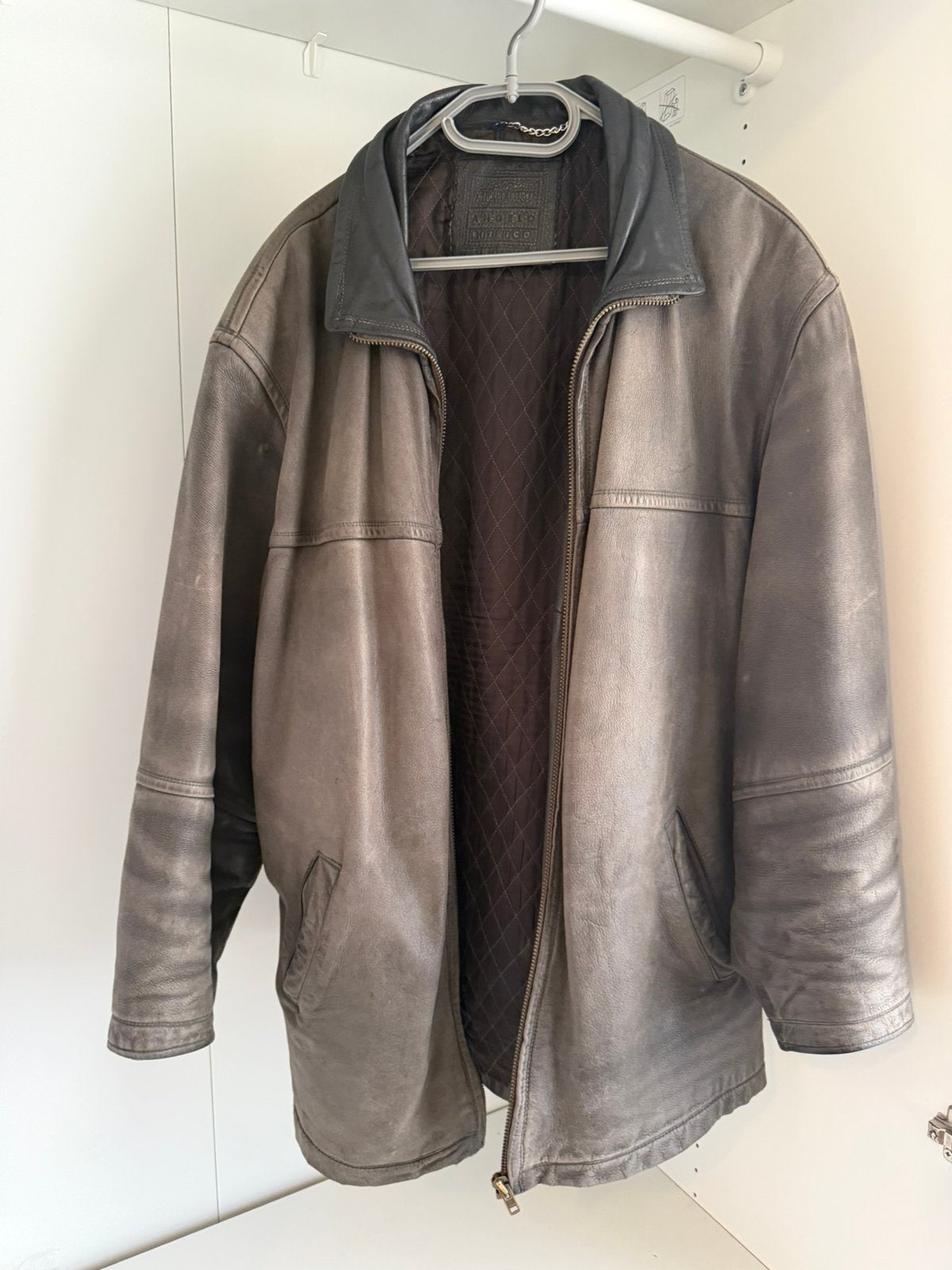Vintage Leren Herenjas - Angelo Litrico (C&A) XL, Kleding | Heren, Jassen | Winter, Ophalen of Verzenden, Zo goed als nieuw, Maat 52/54 (L)