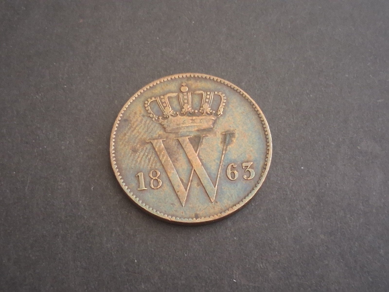 1 cent Willem 3,, 1863, Verzenden, Koning Willem III, 1 cent, Losse munt