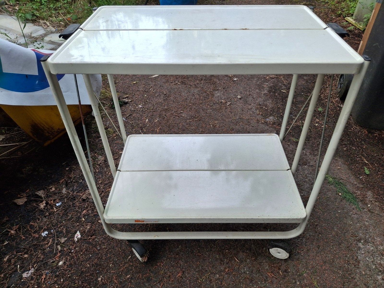 Opvouwbare serveerwagen / bijzettafel op wielen, Ophalen, Gebruikt