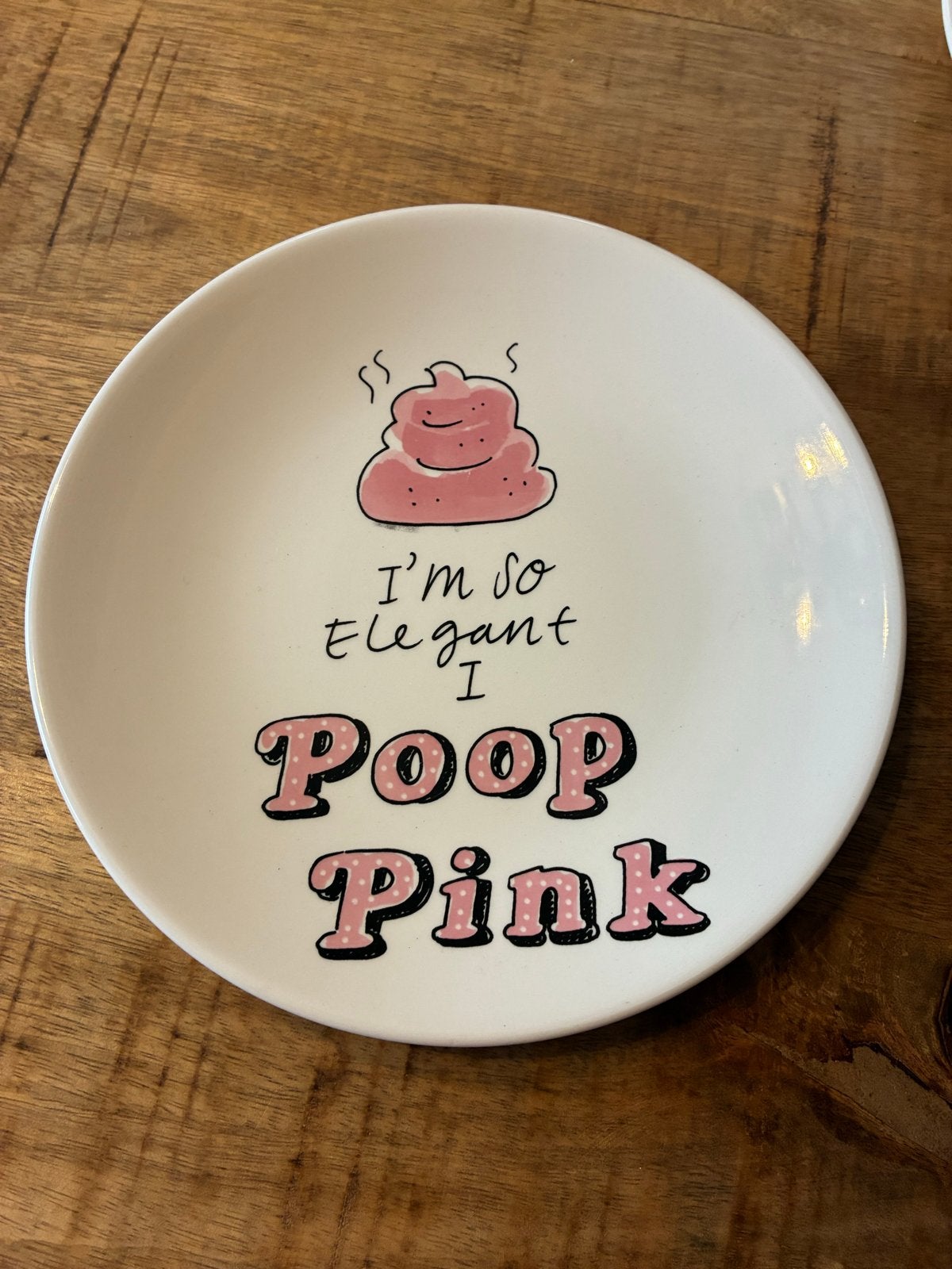 Blond Amsterdam bordje 'I'm so elegant I poop pink', Ophalen of Verzenden, Zo goed als nieuw, Bord(en), Aardewerk