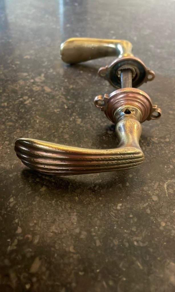 1x set Mini Deurklinken ANTIEK 1850 a 1900 messing vintage, Antiek en Kunst, Ophalen of Verzenden