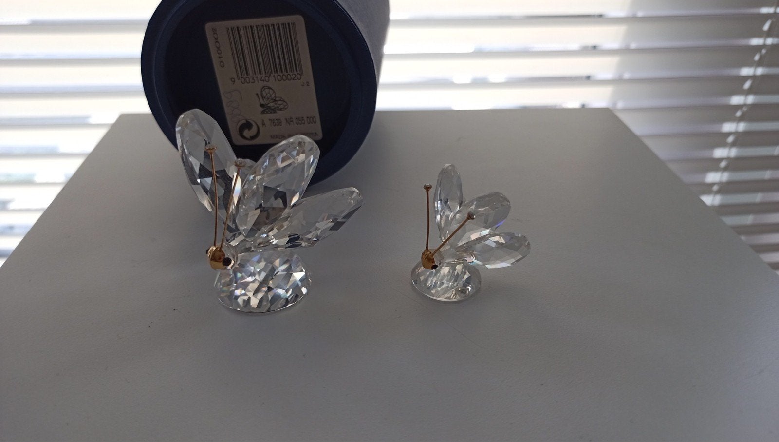 Swarovski setje  vlinder groot en klein, Ophalen of Verzenden, Zo goed als nieuw, Figuurtje