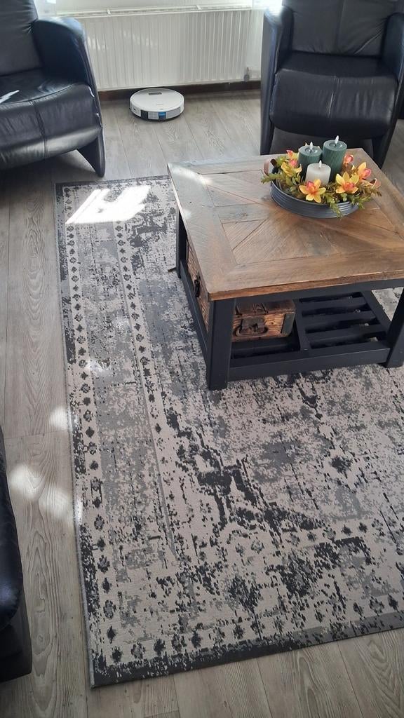 Vloerkleed grijs vintage-look 230x160 cm, Ophalen, Gebruikt, Rechthoekig, Grijs