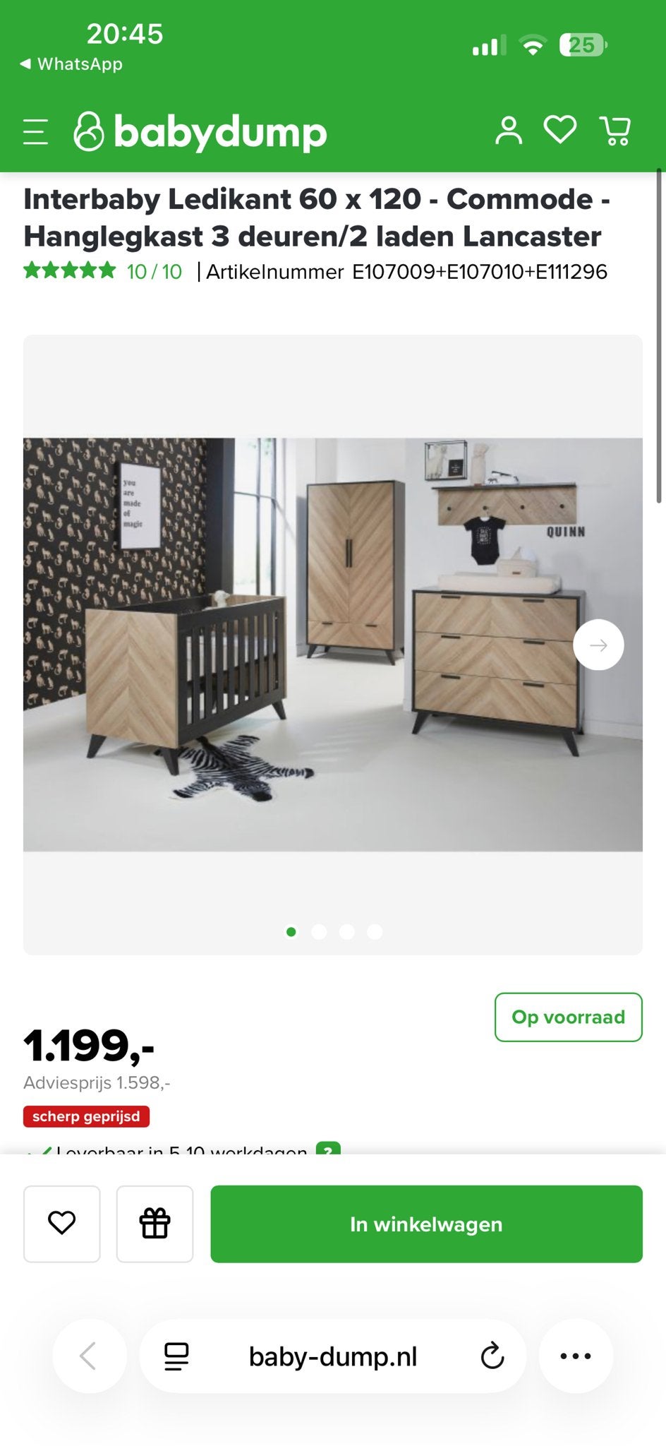 Complete babykamer en peuterbed - Interbaby Lancaster, Ophalen, Zo goed als nieuw, Jongetje of Meisje
